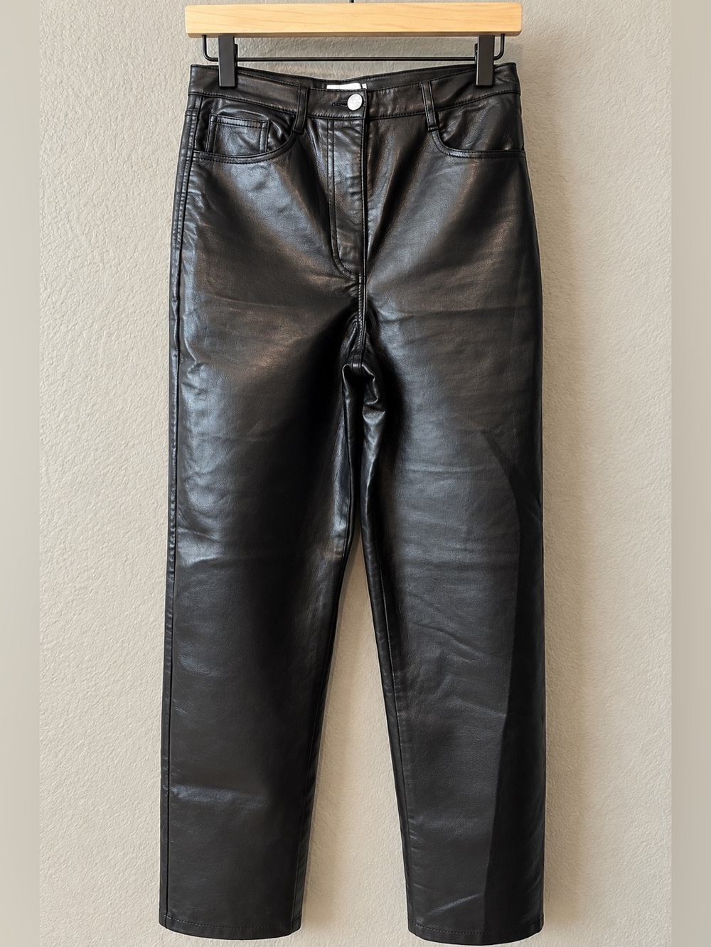 Wilfred Melina Super High Rise Vegan Leather Pants Black Size 6 NWOT